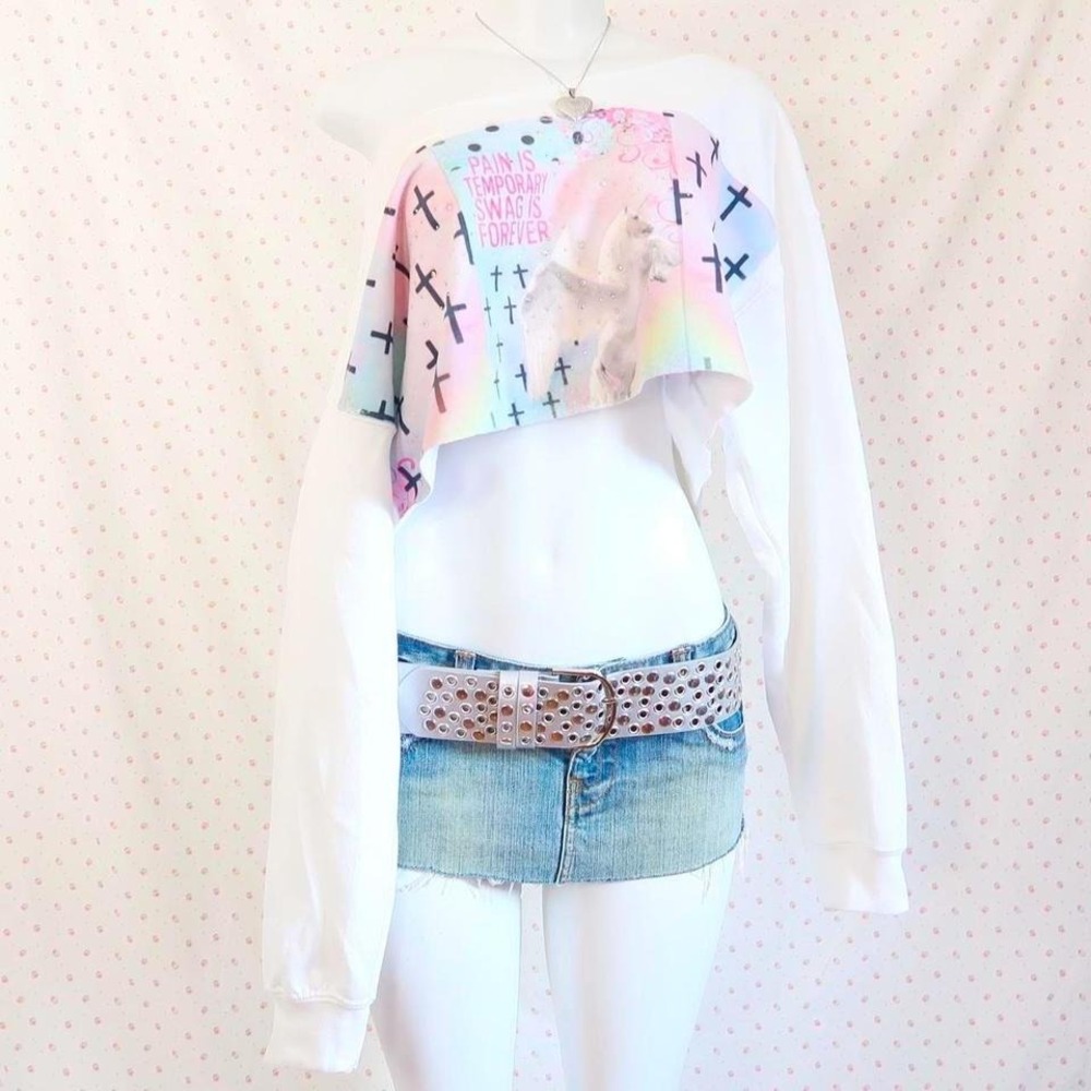 Y2K Pain Is Temporary Swag Is Forever Unicorn Graphic Sweatshirt